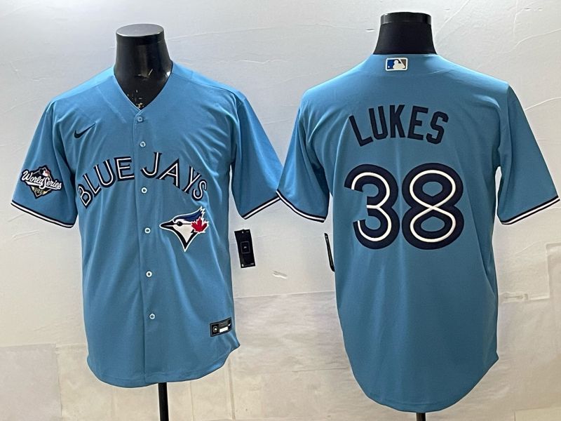 Men 2025 Nike Toronto Blue Jays #38 Lukes Light Blue Game MLB Jersey 02